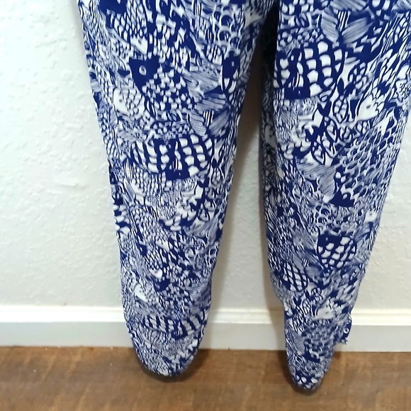 Lilly Pulitzer Blue and White Fish Pattern Jumpsuit Strapless Size XL - Picture 5 of 9